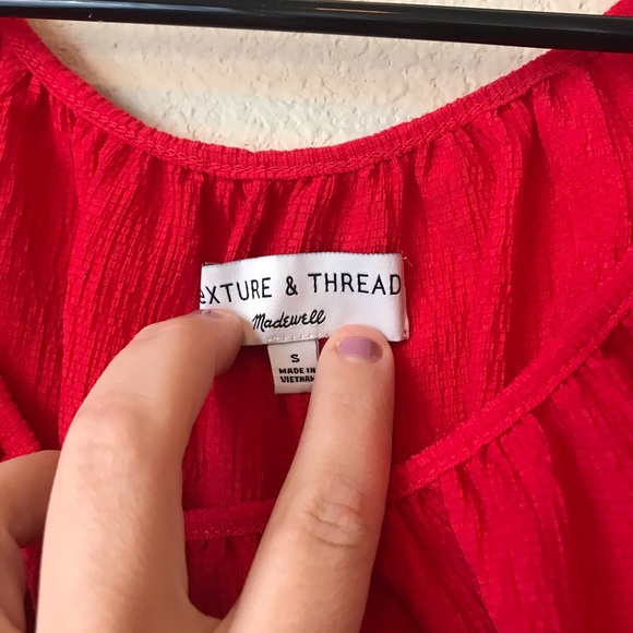 Madewell Texture and Thread red top - Picture 2 of 4